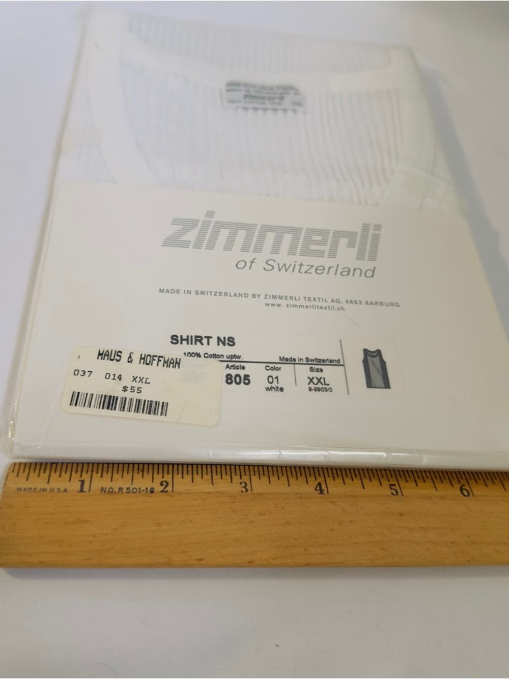NWT Zimmerli of Switzerland Sleeveless Ribbed White Tank Top #207 Class 805 XXL - Picture 10 of 10